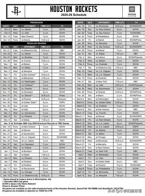 nba赛程；nba赛程2025-2026赛季